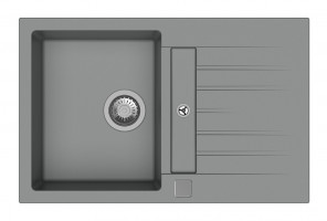 StrongSinks S3 Granite sink Vardar 780, 780x500 mm, with drain and tray, gray