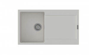 StrongSinks S3 Sink granite ZALA 860, dim.860x500 mm, with draining board, white