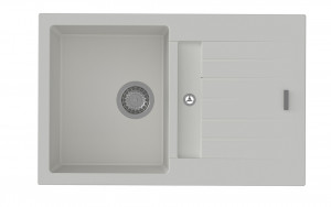 StrongSinks S3 Sink granite Vardar 780, 780x500 mm, with drain and tray, white