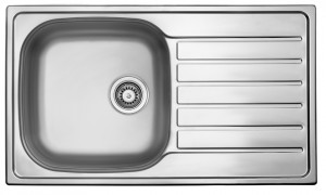 StrongSinks S1 sink Mohan stainless steel satin 860x500, w. drip tray, top inst.