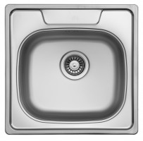 StrongSinks S1 sink Tyne, polished stainless steel 506x506, top inst.