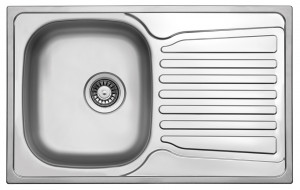 StrongSinks S1 Sink Nisa,stainl steel satin 780x480 with draining board,upper a.