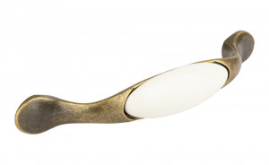 TULIP Handle Gipa 96 old brass/porcelain white + screws