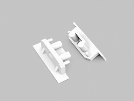 StrongLumio end caps for the Groove 10 bar, straight white (pair)