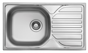 StrongSinks S1 Eko Sink stainl. steel satin 760x435,with draining board,upper a.