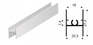 SEVROLL 04445 connecting strip Simple/Blue H28 3m (for laminate 18mm) silver