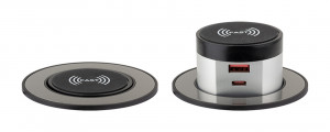 StrongPower PowerUp 1x USB A/C charger+wireless charger. 10W,stainl. Steel