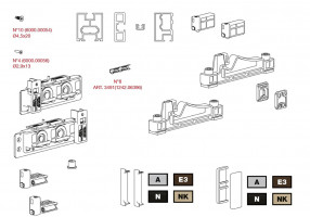 TERNO Diva Fluid Frame set for frame doors 80kg 1500/3000 black brushed