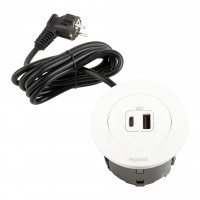 LEGRAND Disq60 1x USB A/C charger, white + 2m power cable