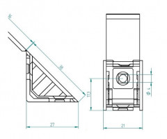 STRONG connecting angle plastic small brown (13)