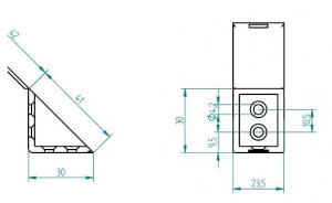 STRONG Plastic angle brackets large grey (04)