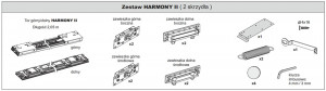 SEVROLL 05886 Harmony II fittings set for two doors 1650 - 2050m, 16-45mm, 60 kg