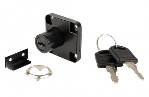 StrongLocks drawer lock, the same key, black + metal stopper