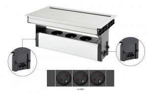 VersaFlap Mono 2.0, 3x 230V, anodized aluminum