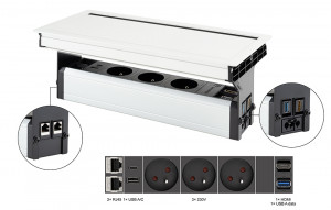 VersaFlap Mono 2.0,3x 230V,2x RJ45,1x HDMI,1xUSB A/C,1xUSB data,motherboard