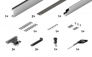 HAWA 30994 Concepta III 25 Push/Pull, basic set left, door H= 1200 - 2200 mm