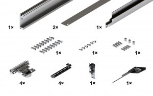 HAWA 30997 Concepta III 35 basic set, right, height 1900 - 2700 mm