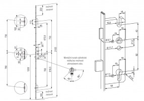 TWIN B2-MULTI-POINT LOCK WITH PINS (3-POINT)