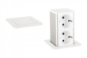 StrongPower PowerUp socket, 2x230V, White, Schuko