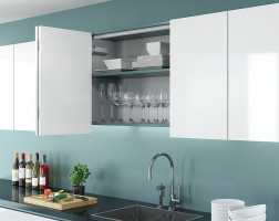 K-HETTICH WingLine S Push2M, 5 kg, 900 mm, 3 hinges S, right, grey