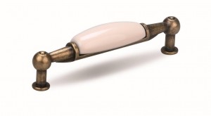 TULIP Handle Sara 96 old brass/porcelain white + screws