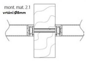 TWIN HANDLE MONT.MAT 2.1 WOOD, PLASTIC, METAL pair mounting TS 40-55mm