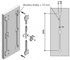 SISCO 0016/100 sliding door reinforcement black