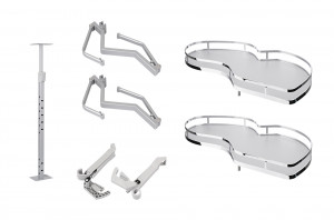 StrongWire pull-out shelves,w. dumper,classic 450mm,R,grey bottom/reiling chrome
