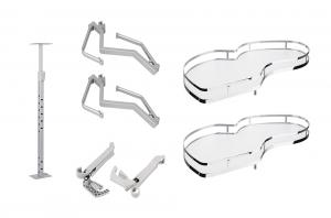 Strongwire Corner Shelf, Classic, Soft-Closing, 450Mm, Left, White/Chrome