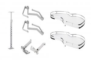 Strongwire Corner Shelf, Classic, Soft-Closing, 450Mm, Right, White/Chrome