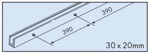 HAWA 057.3056.250 Porta 100 GF/GFO guide U profile 2.5m anodized