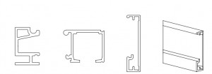 TERNO Universal Eclettica guide set for 1 door 2000mm black anodized