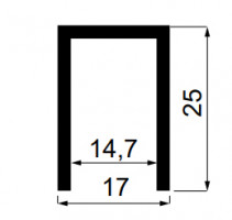 Sevroll U profile steel 6m silver