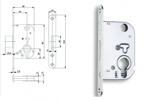 HOBES K 132 lock zinc white