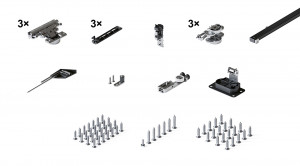 HAWA 31506 Folding Concepta III 20 Pull basic set, 1200 - 2200 mm