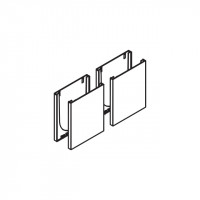 HAWA 19094 Junior 80 GP Cover cap,square, lastic,stainless steel look, 4-pcs set