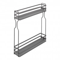 K-StrongWire two levels basket 150 mm, grey, with concealed slide, left