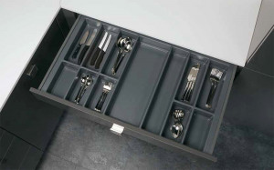 K-StrongMax 89/500mm grey (antr.)+cutlery tray Classico Kristall 80 (722x474)mm