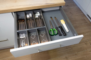 K-StrongMax 89/500mm grey antr+cutlery tray StrongMax 60+anti-slip mat antr