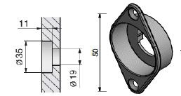 LEHMANN Wood adapter for mounting a 60, 61.71 and wing lock