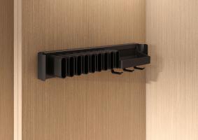 KES Conero side holder for belts, ties with bowl, 475, black