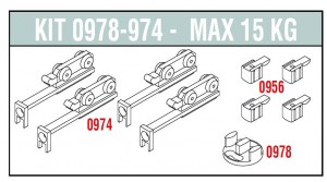 SISCO 978/974 set of fittings for glass 2 wings