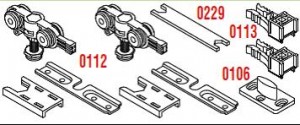 SISCO set fitting for sliding doors 70kg art. 112/P