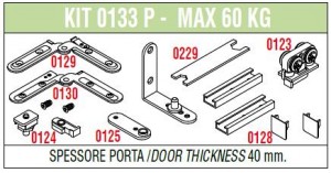 SISCO set fitting for interior door thickness 40mm 133P