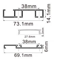 StrongLine Piato top and bottom guide, cover rail 2m, black matt