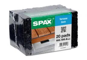 SPAX PAD decking pad 100x100x8mm, 20 pcs