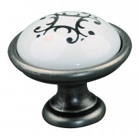 Marella Design Knob Venice R old silver/porcelain motive