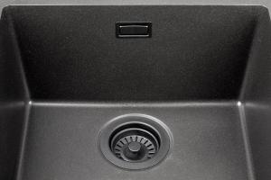 StrongSinks S3 Space Saving Siphon for Granite Sinks, Black Strainer Valve