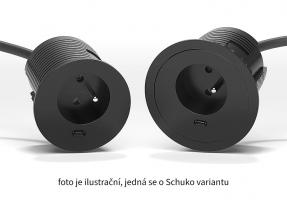 VersaTag 1x 230V, 1x USB-C, black, Schuko