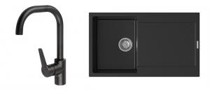 StrongSinks S3 Set Sink Zala 860 860x500mm granite black + tap Garonne black